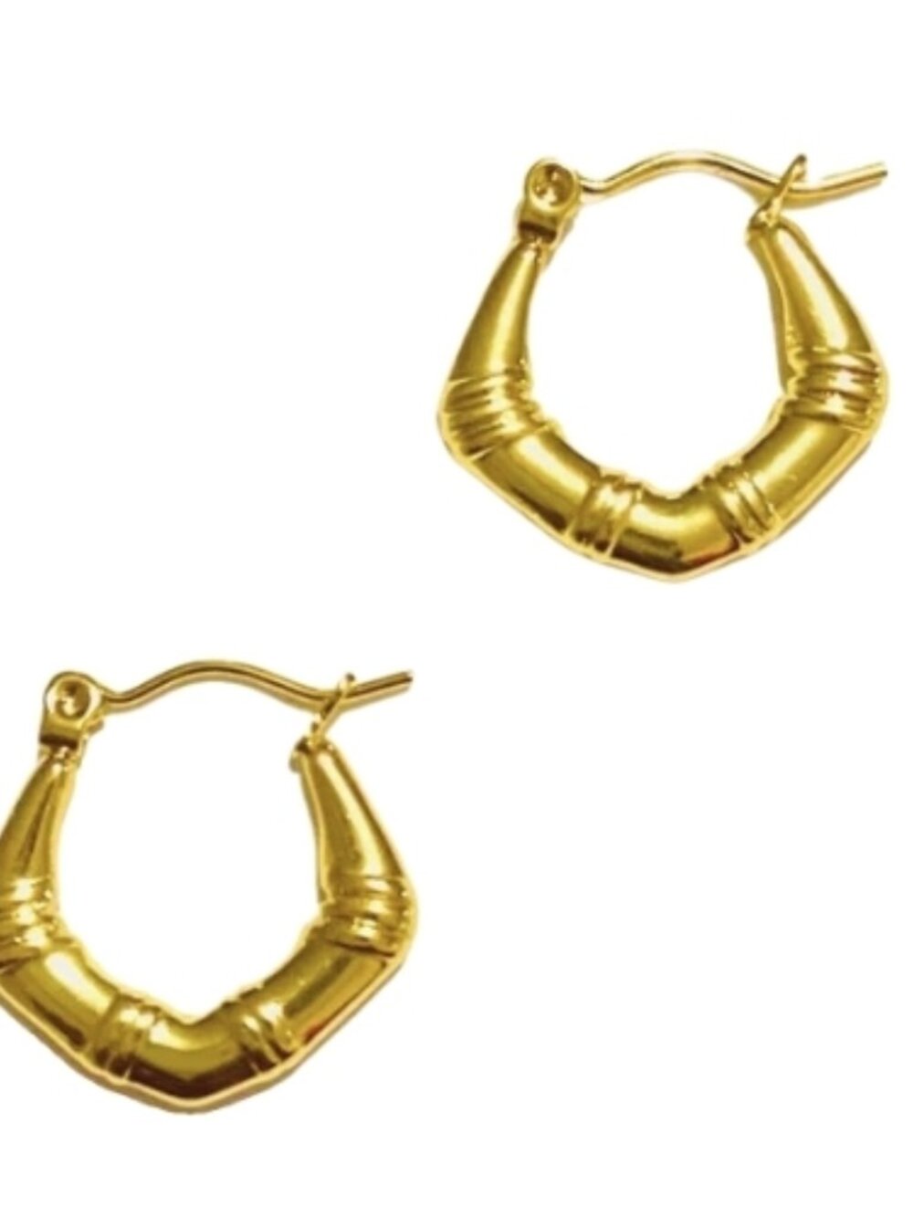 Elegant Gold-Plated Stainless Steel Hoop Earrings #28